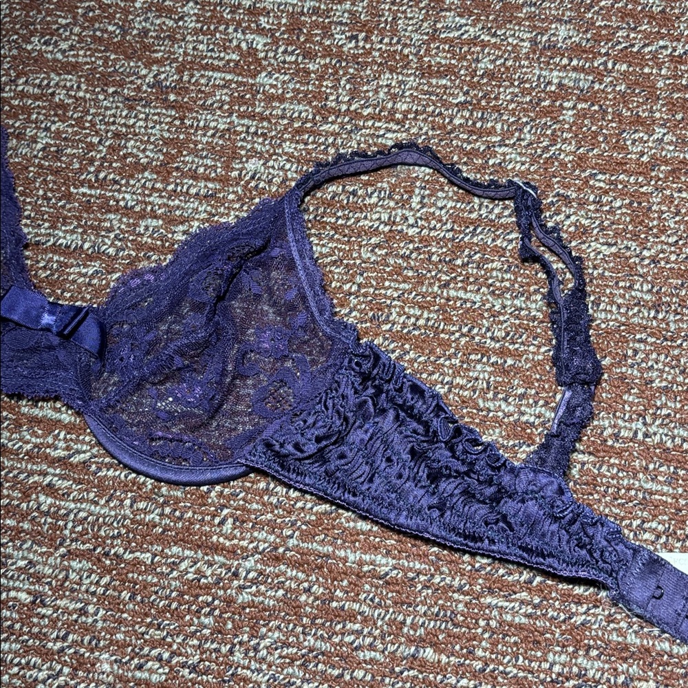 Victorias Secret Bra Vintage sheer purple unlined gold label delicate lace bra - Picture 11 of 13
